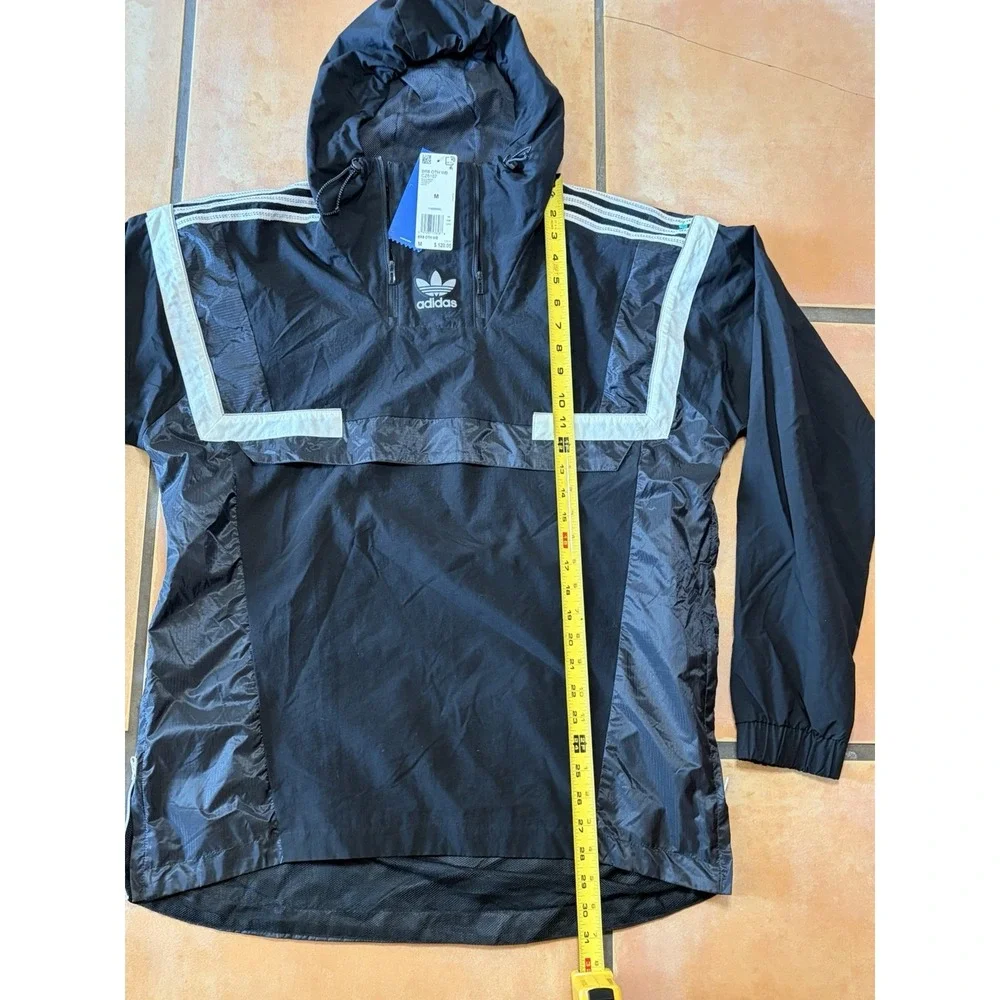 NWT Adidas Mens BR8 Pullover Windbreaker Jacket Black & White Medium CZ6107 2017